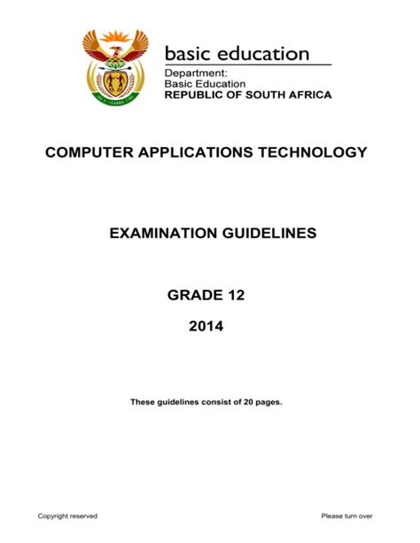 Read Computer Applications Technology Examination Guidelines Grade 