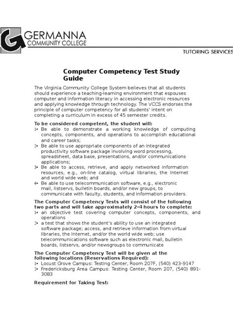 Full Download Computer Competency Test Study Guide 