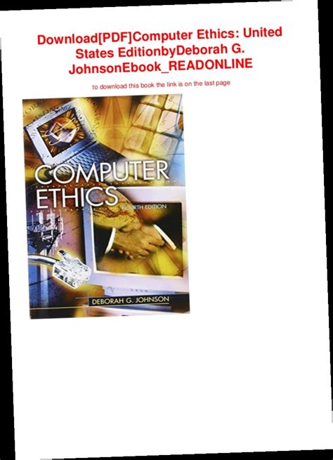 Read Computer Ethics 4Th Edition Deborah Johnson 