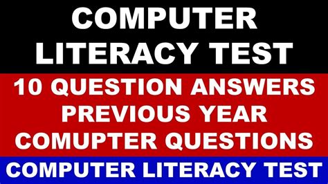 Read Computer Literacy 101 Test Answers 