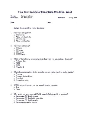 Download Computer Literacy 101 Test Answers 