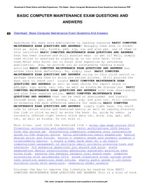 Read Online Computer Maintenance Questions And Answers Katzenore 