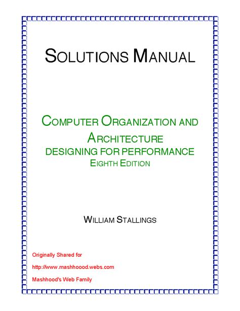 Download Computer Organization And Architecture 8Th Edition Solution Manual 