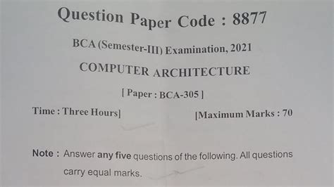 Read Computer Organization And Architecture Bca Question Paper 