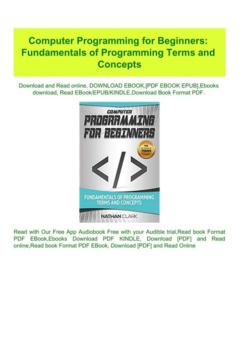 Read Online Computer Programming For Beginners Fundamentals Of Programming Terms And Concepts 
