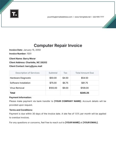 Read Online Computer Repair Estimate Template Document 