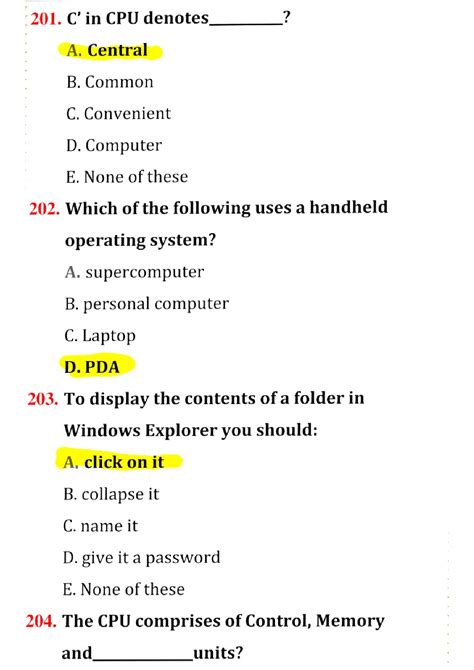 Read Computer Science Mcqs With Answers 