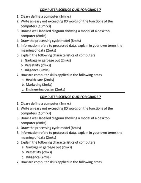 Download Computer Science Test Questions And Answers Free Download 