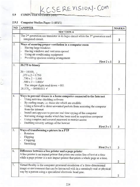 Read Computer Studies Paper 1 2013 Mark Scheme 