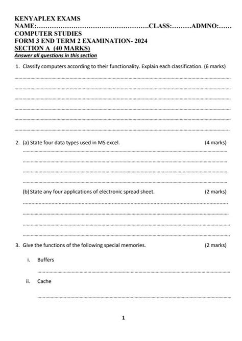 Read Online Computer Studies Past Exam Papers 