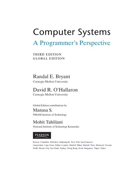 Read Online Computer Systems Programmers Perspective 3Rd 