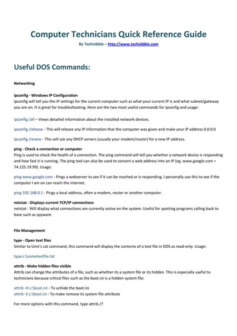 Full Download Computer Technicians Quick Reference Guide 
