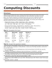 Computing Discounts Answers