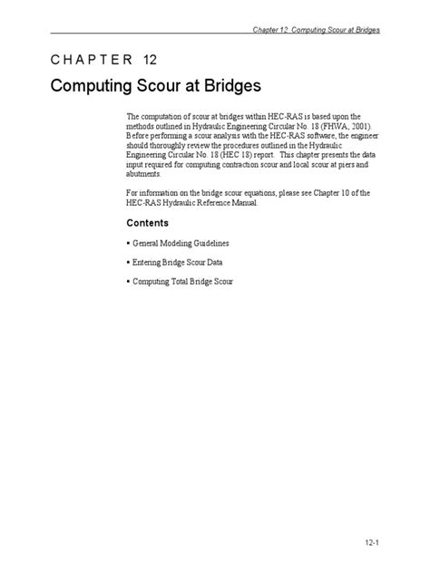 Computing Scour At Bridges Website