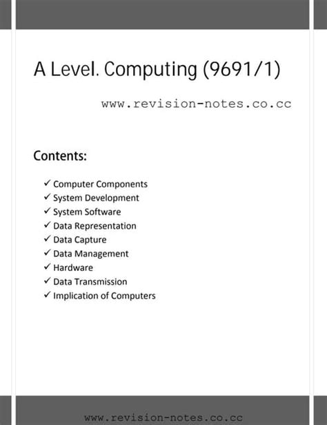 Download Computing Notes Paper 1 9691 