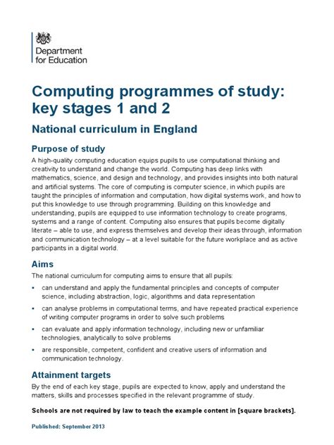 Download Computing Programmes Of Study Key Stages 1 And 2 