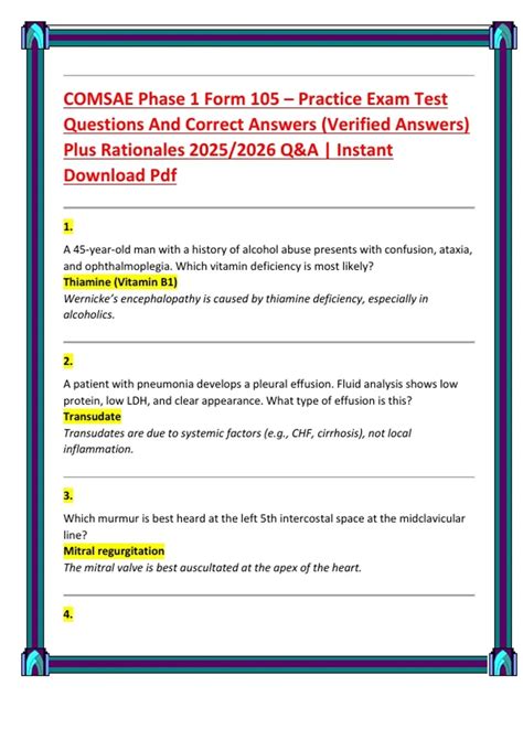 Comsae Experimental Questions