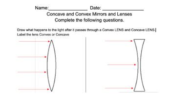 Concave And Convex Lens Worksheets Learny Kids Concave And Convex Lenses Worksheet - Concave And Convex Lenses Worksheet