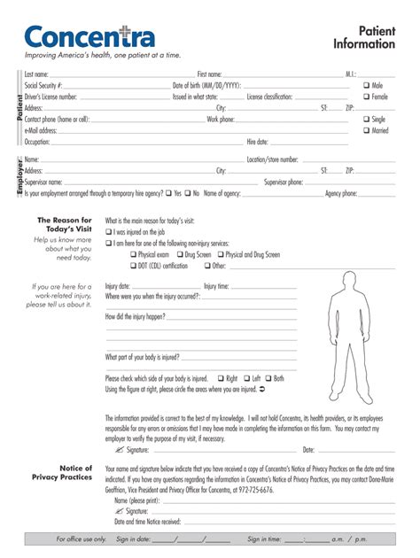 Concentra Doctors Note Template