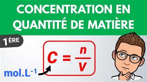 Concentration En Quantité De Matière