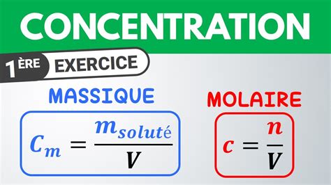 Concentration Massique Formules