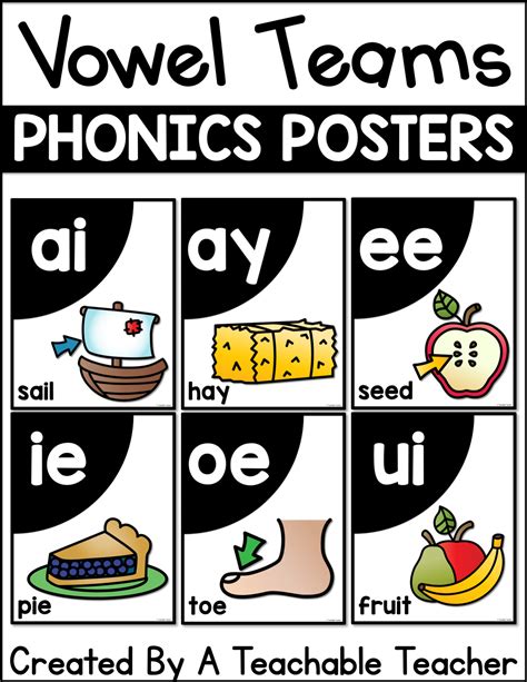 Concept Phonics Vowel Team Pictures A Vowel Sound Words With Pictures - A Vowel Sound Words With Pictures