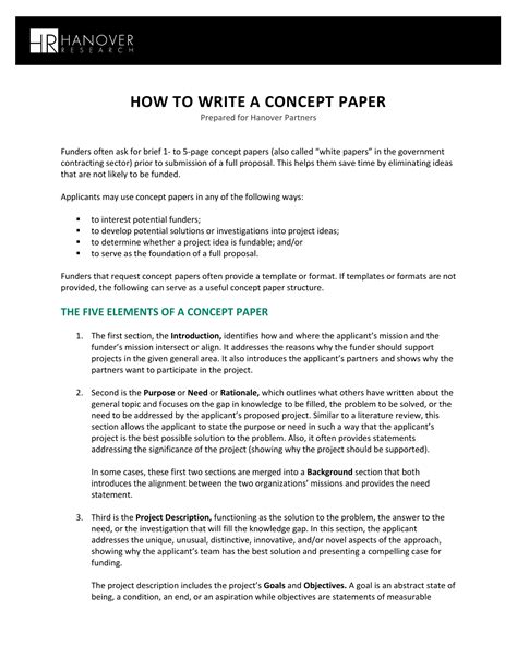Read Online Concept Paper Sample For Investor 