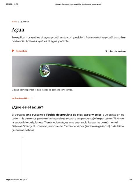 Concepto De Agua