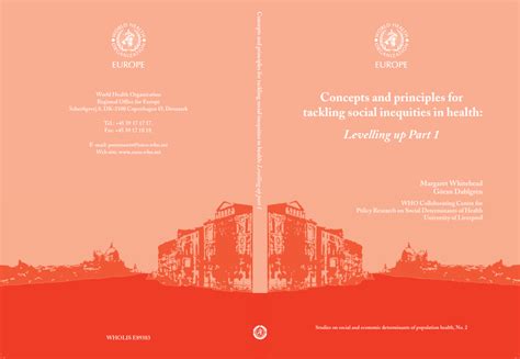 Concepts And Principles For Tackling Social Inequities In