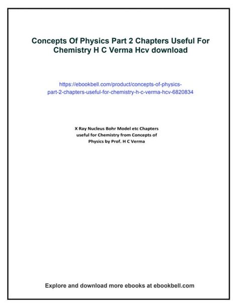Concepts Of Physics Part 2 Hc Verma