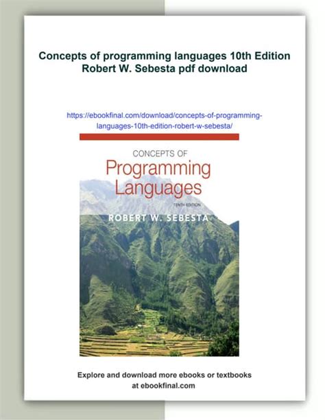 Concepts Of Programming Languages 10th Edition Sebesta
