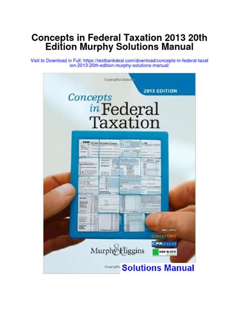 Download Concepts In Federal Taxation 2013 Professional Edition 