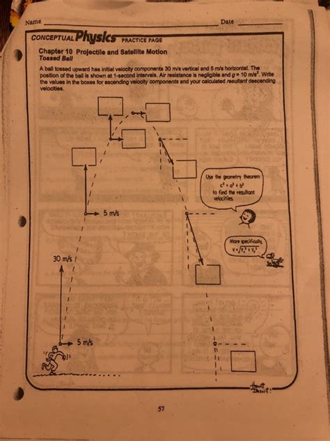Conceptual Physics Practice Page Projectile Answers