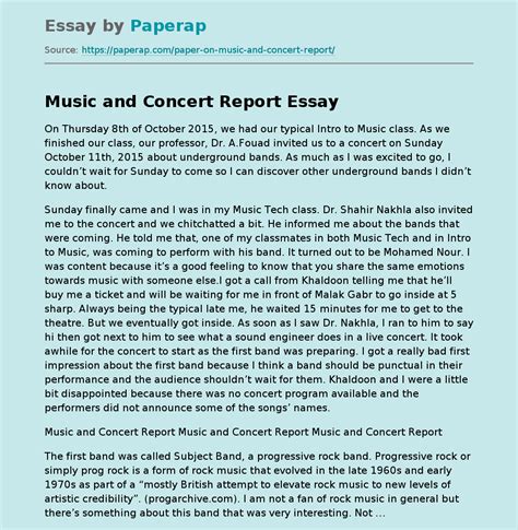 Full Download Concert Paper Example 