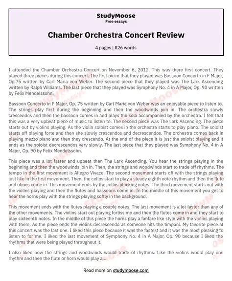 Read Concert Review Paper Example 