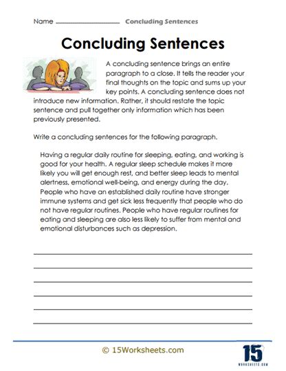 Concluding Sentences Worksheets 15 Worksheets Com Writing Concluding Sentences Worksheet - Writing Concluding Sentences Worksheet