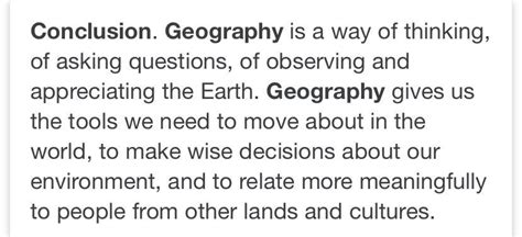 Conclusion Of Geography Project