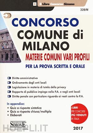 Download Concorso Comune Di Milano Materie Comuni Vari Profili Per La Prova Scritta E Orale 