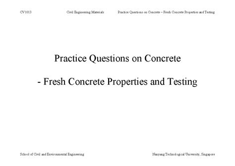 Concrete Engineering Questions