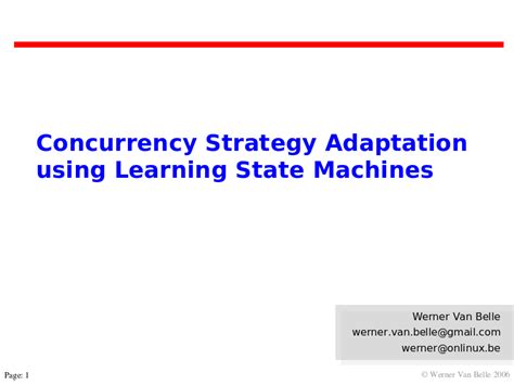 Concurrency Strategy Adaptation Using Learning State Machines