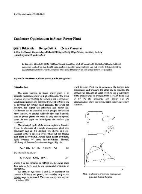 Condenser Optimization In Steam Power Plant Springer