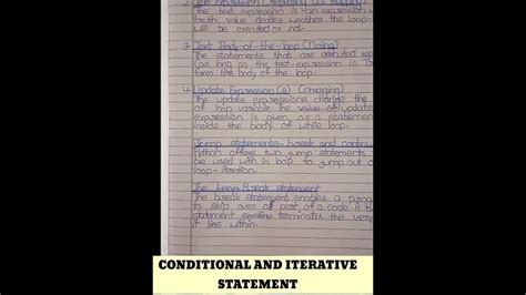 conditional and iterative statements class11 notes - Medium