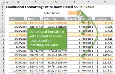 Conditional Formatting Row Based On Cell