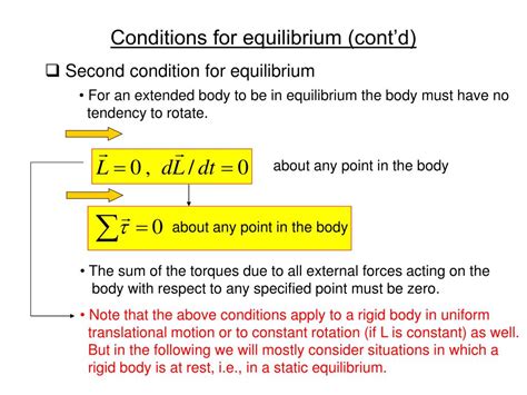 Conditions Of Equilibrium
