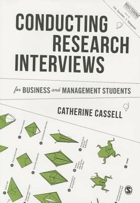 Download Conducting Research Interviews For Business And Management Students Mastering Business Research Methods 