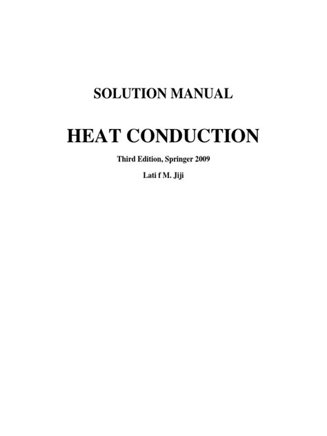 Conduction Heat Transfer Solution Manual Ozisik