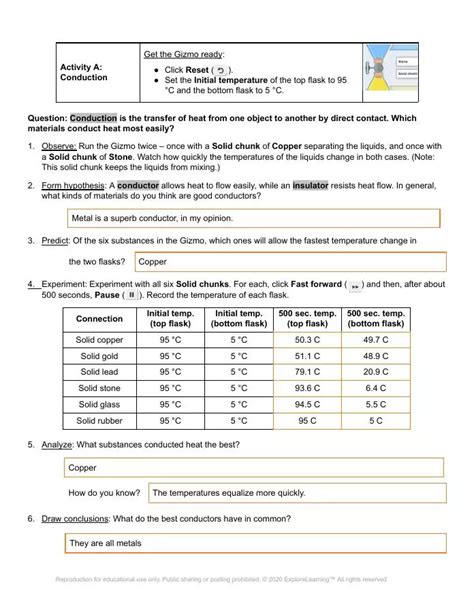 Full Download Conduction And Convection Gizmo Answers 