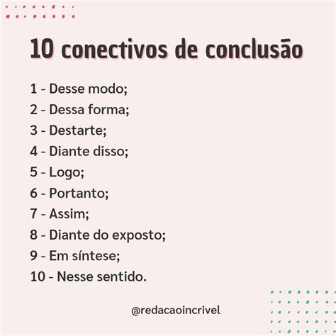 Conectivos De Conclusao