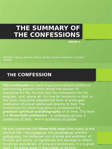 Confessions 3 Summary