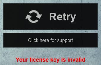 config invalid license key